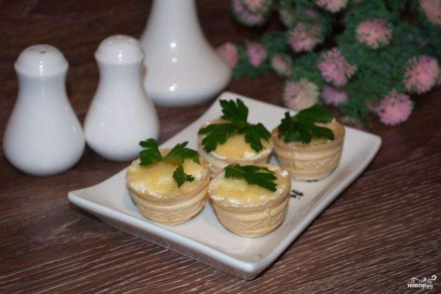 Рецепт тарталеток с икрой и сливочным сыром