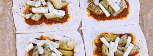 тарталетки с козьим сыром, артишоками и соусом песто. Шаг 6