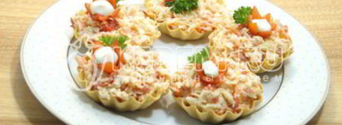 тарталетки с крабовым салатом. Шаг 5