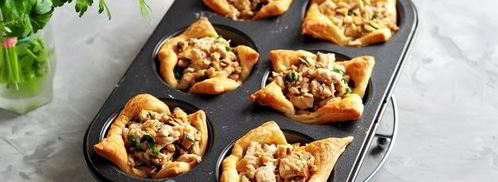 тарталетки с курицей, грибами и сыром. Шаг 9