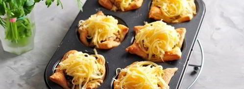 тарталетки с курицей, грибами и сыром. Шаг 10