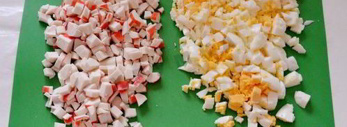 тарталетки с начинкой из крабовых палочек. Шаг 6