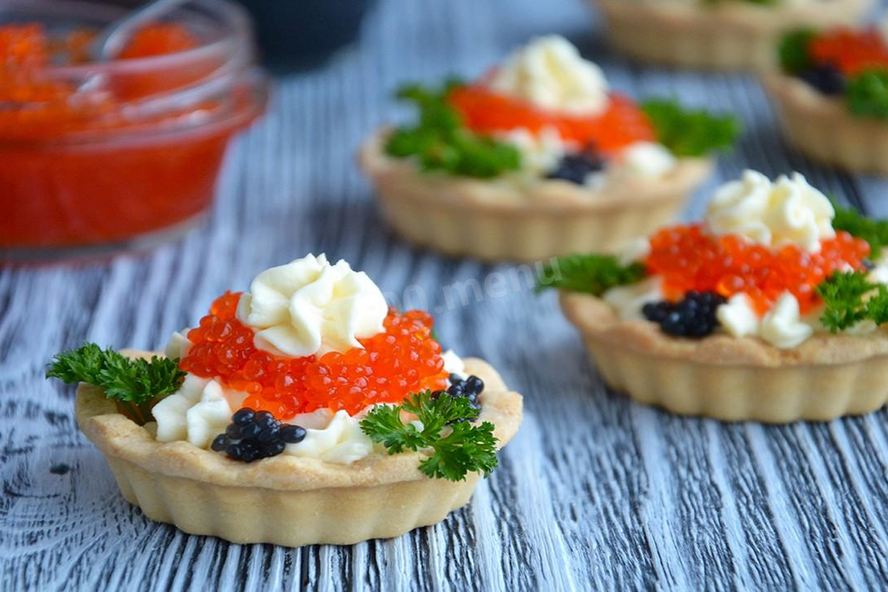 Рецепт тарталеток с сыром и икрой
