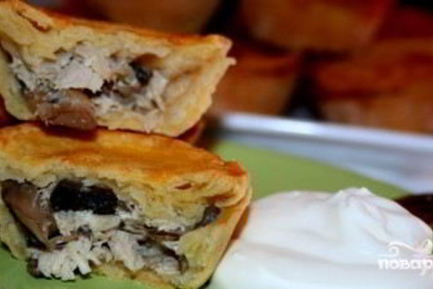 Рецепт закрытых тарталеток с курицей
