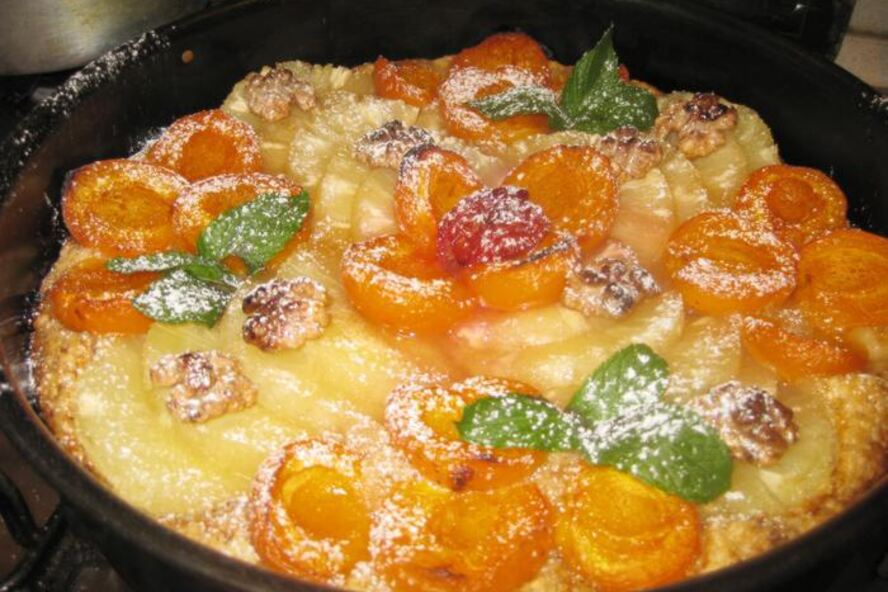 Рецепт абрикосово-ананасового тарт в карамели