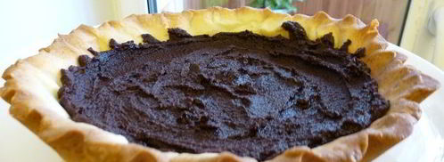 тарт с малиной, заварным кремом и шоколадной прослойкой. Шаг 5