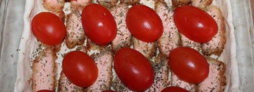 тарт с семгой, помидорами черри и моцареллой. Шаг 2