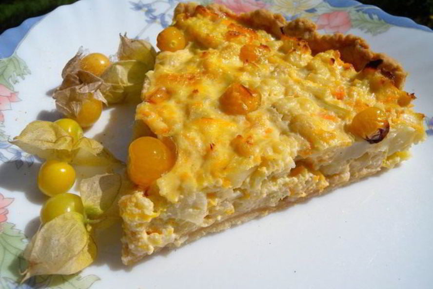 Рецепт тарта с цветной капустой и фезалисом