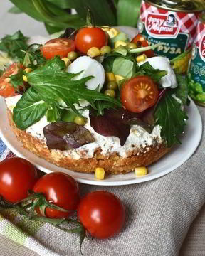 Тарт с творогом, овощами и зеленью