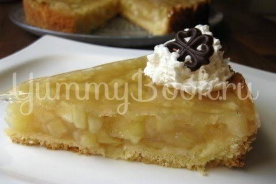 Рецепт заливного яблочного тарта с вином