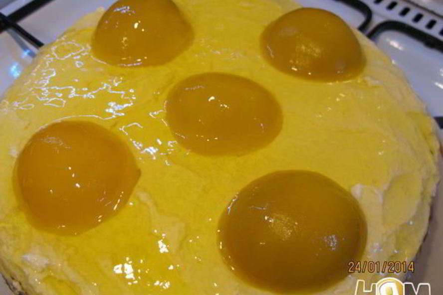 Рецепт торта яичницы с персиками