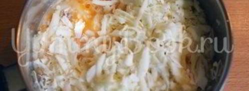 яичница с филе и грибами в слоеном тесте. Шаг 2