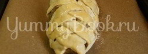 яичница с филе и грибами в слоеном тесте. Шаг 8