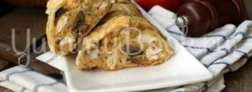 яичница с филе и грибами в слоеном тесте. Шаг 10