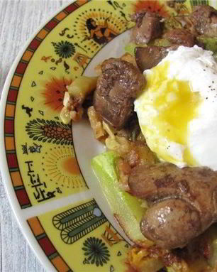 Яичница с печенкой
