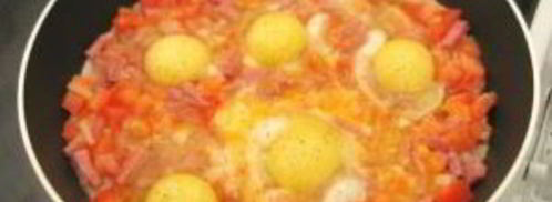 яичница с помидорами и ветчиной. Шаг 8