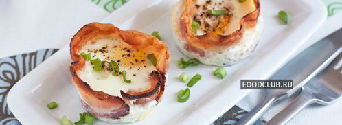 яичница в корзиночках из бекона. Шаг 4