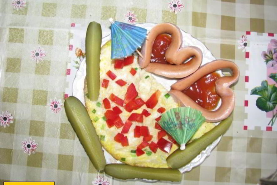 Рецепт завтрака на двоих яичница сердечком