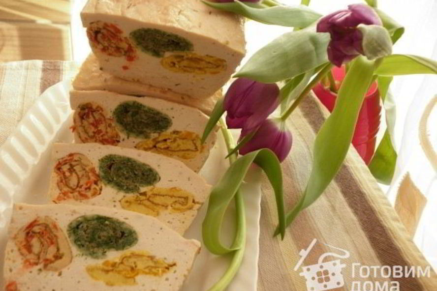 Рецепт яркого куриного хлебца