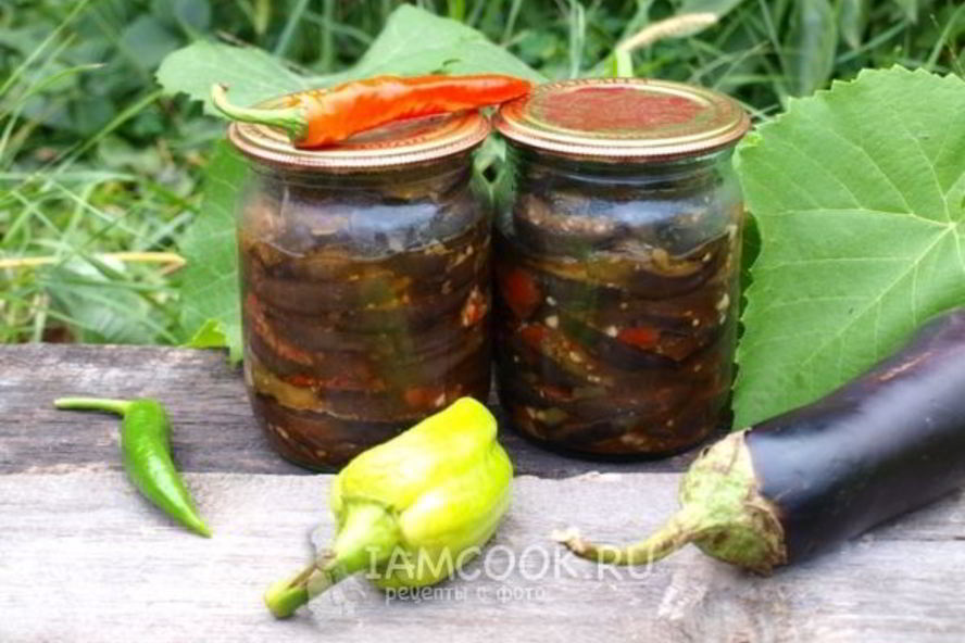 Рецепт закуски из баклажанов на зиму огонек