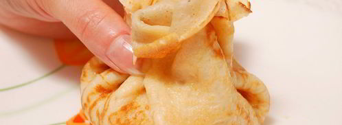 блинные мешочки с жюльеном из красной рыбы. Шаг 7